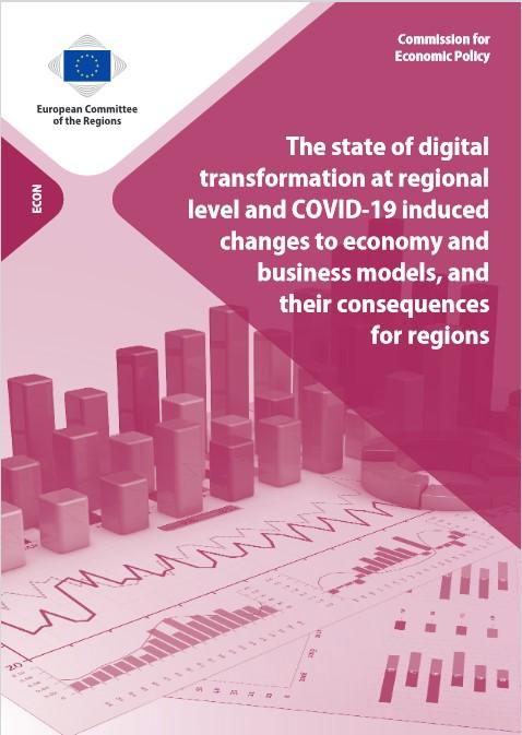 Cover of the study on the state of digital transformation at the regional level and COVID-19 induced changes to economy and business models, and their consequences for regions