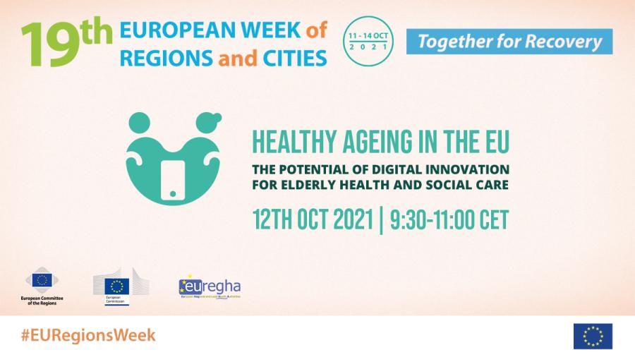 visual with text: 19th European Week of Regions and Cities, with the title and time of the workshop and logos from European Commission, Committee of the Regions, and EUREGHA