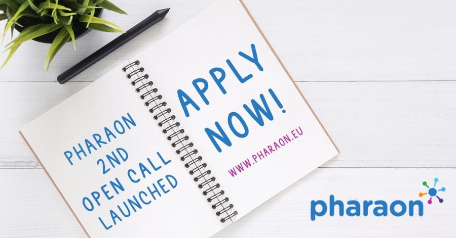 image of a book and text reading "Pharaon 2nd open call launched. Apply now! www.pharaon.eu""