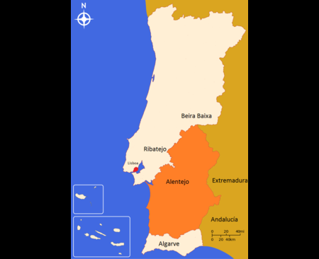 cross-border region between Spain and Portugal