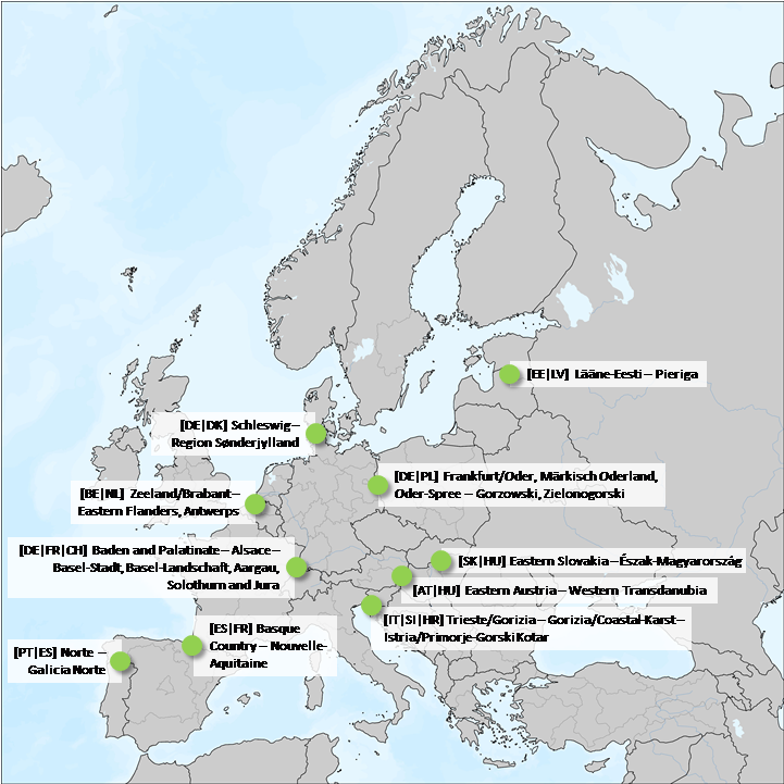 Map with locations for all case studies undertaken in the course of the project