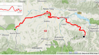 Map of the Hungarian-Slovakian border, including the cycling trail.