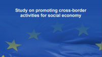 Study on promoting cross-border activities for social economy with a EU flag on the background