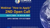 Banner of the "How to apply" webinar held by the CLIMAAX project